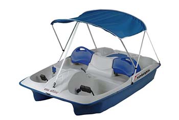 1. Sun Dolphin Sun Slider 5 Seat Pedal Boat with Canopy