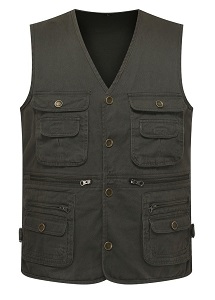 7. Wantdo men's Multiple Pockets Cotton safari Fishing Vest