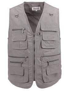 2. Lusi Mdam Men's Poplin Outdoors Travel Sports Pockets Vest