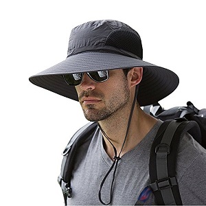 3. Men's waterproof Sun hat Outdoor un protection Bucket safari Cap