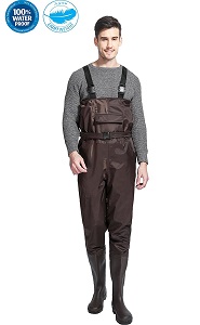 7. Cleated Fishing Hunting Wader for men Boots 2-Ply nylon PVC Waterproof BootFoot Chest Wader