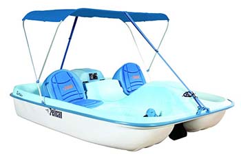 3. Pelican Rainbow E-Deluxe Pedal Boat, Fade Blue/White