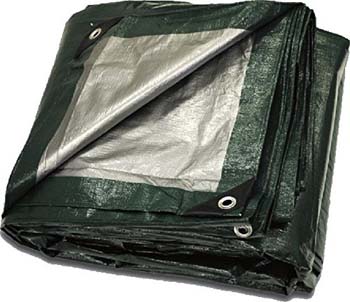 6. 20' x 30' Heavy Duty Green Silver Poly Tarp