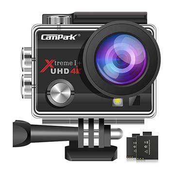 1. Campark ACT74 Action Camera 16MP 4K WiFi Waterproof Sports Cam 170 Degree Ultra Wide Angle Lens with 2 Pcs Rechargeable Batteries and Mounting Accessories Kits