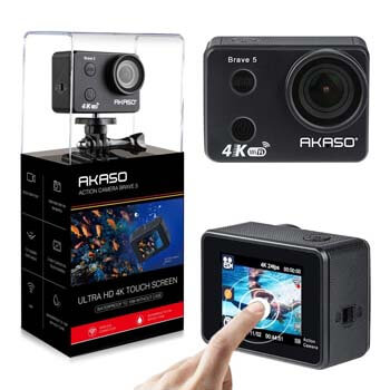 5. AKASO Brave 5 4K Touchscreen Waterproof WIFI Action Camera 4K Ultra HD 20MP 10M Underwater Waterproof Camera