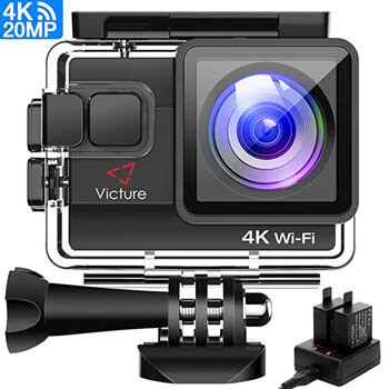 8. Picture 4K Action Camera 20MP WIFI Underwater Camera Diving 40 Meter Waterproof Sports Cam with 2 Rechargeable
