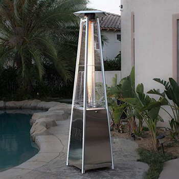 6. Belleze 42,000 BTU Propane Outdoor Pyramid Patio Heater.