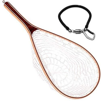 1. Fly Fishing Net with Rubber Mesh Net.