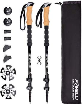 2. Foxelli Carbon Fiber Trekking Poles