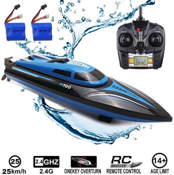 7. SZJJX RC Boat 2.4Ghz 25KM/H High Speed 4 Channels Remote Control Electric Racing Boat