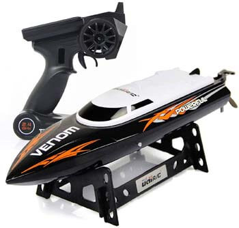 4. Cheerwing RC Racing Boat for Adults - High-Speed Electronic Remote Control Boat for Kids (Black+White)