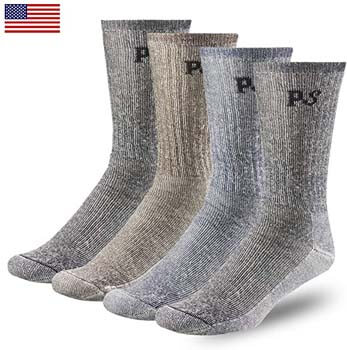 6. PEOPLE SOCKS Men's Women's Merino wool crew socks 4 pairs 71% premium