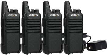 8. Retevis RT22 Walkie Talkies Rechargeable Long Range FRS VOX Emergency Alarm Channel Lock Secure Mini 2 Way Radio Adults Outdoor (4 Pack)