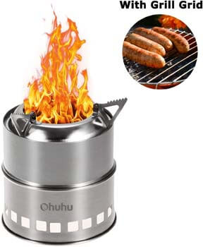 1. Ohuhu Camping Stove Stainless Steel Backpacking Stove