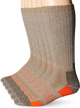 1. Carhartt Men's 6 Pack All-Terrain Boot Socks