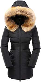 2. Beinia Valuker Women's Down Coat with Fur Hood with 90% Down Parka Puffer Jacket