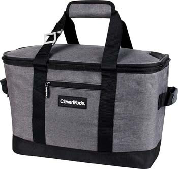 4. CleverMade Collapsible Cooler Bag. Insulated Leakproof 50 Can Soft Sided Portable Cooler Bag