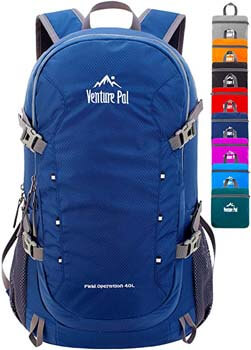 5. Venture Pal 40L Lightweight Packable Waterproof Travel Hiking Backpack Daypack