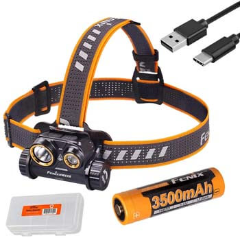 2. Fenix HM65R 1400 Lumen Spot and Flood Dual Beam USB-C Rechargeable Headlamp