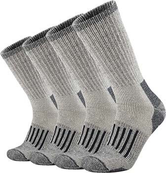 7. ONKE Men's Merino Wool Moisture Wicking Thermal Outdoor Hiking Heavy Cushion Crew Socks