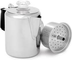 7. GSI Outdoors Glacier Stainless Steel Percolator Coffee Pot