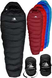 4. Hyke & Byke Snowmass 0 Degree F 650 Fill Power Hydrophobic Down Sleeping Bag