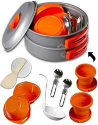 9. gear4U Camping Cookware Kits