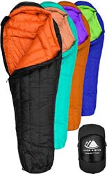 3. Hyke & Byke Eolus 0 Degree F 800 Fill Power Hydrophobic Goose Down Sleeping Bag