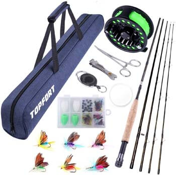 6. TOPFORT Fly Fishing Rod and Reel Combo