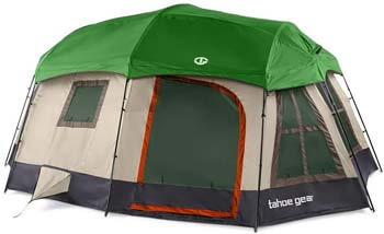 5. Tahoe Gear Ozark 3-Season 16 Person Large Family Cabin Tent