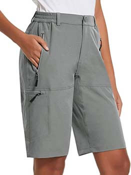 3. BALEAF Women's Quick Dry Hiking Cargo Shorts with Zippered Pockets UPF 50+ for Camping, Travel 