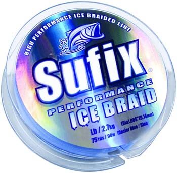 8. Sufix Performance 75-Yards Spool Size Ice Braid Line (Blue, 8-Pound)