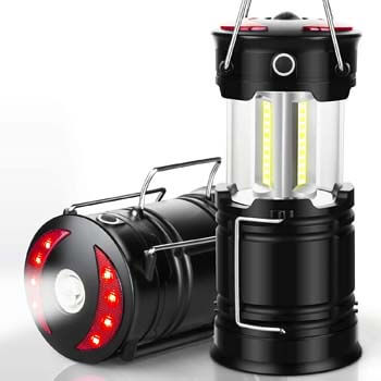 9. EZORKAS 2 Pack Camping Lanterns, Rechargeable Led Lanterns, Hurricane Lights with Flashlight and Magnet Base for Camping