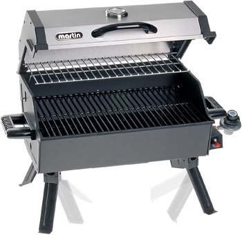 7. MARTIN Portable Propane BBQ Gas Grill 14,000 Btu Porcelain Grid