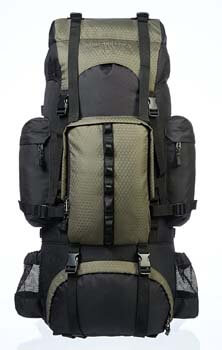 3. AmazonBasics Internal Frame Hiking Backpack with Rainfly