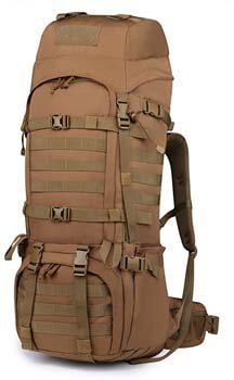 8. Mardingtop 65+10L/65L Molle Hiking Internal Frame Backpacks with Rain Cover