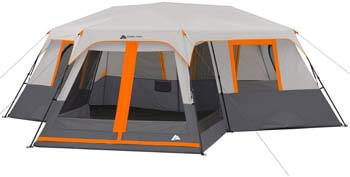 7. Ozark Trail 12-Person 3-Room Instant Cabin Tent with Screen Room (Orange)