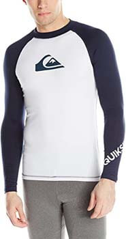 6. Quiksilver All Time Long Sleeve Rashguard Swim Shirt UPF 50+