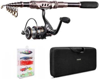 3. PLUSINNO Fishing Rod and Reel Combos Carbon Fiber Telescopic Fishing Rod