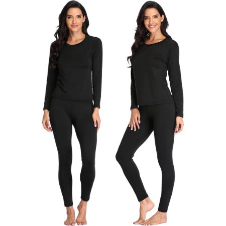 TEEPIRE two pack lightweight fleece lined thermal underwear for women